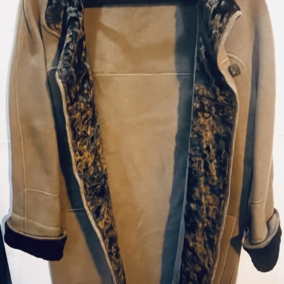 Vintage Devernois Wool Blend Coat w/ Faux Fur Collar – Taupe – Made in France - Picture 4 of 8